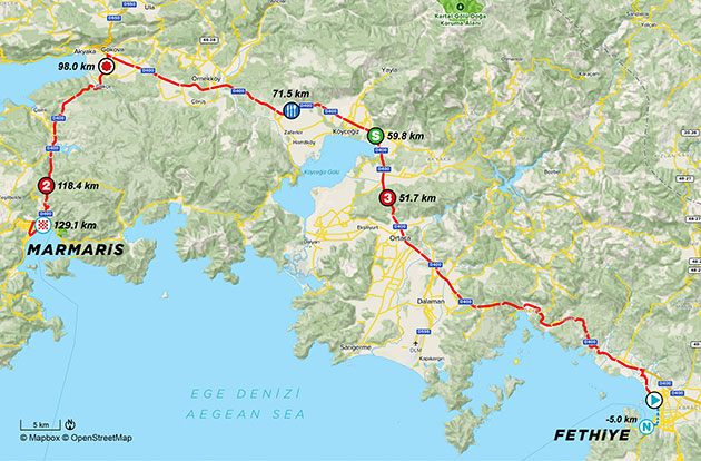 2021 Tour of Turkey stage 6 map